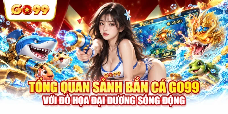 Tổng quan sảnh bắn cá GO99 với đồ họa đại dương sống động